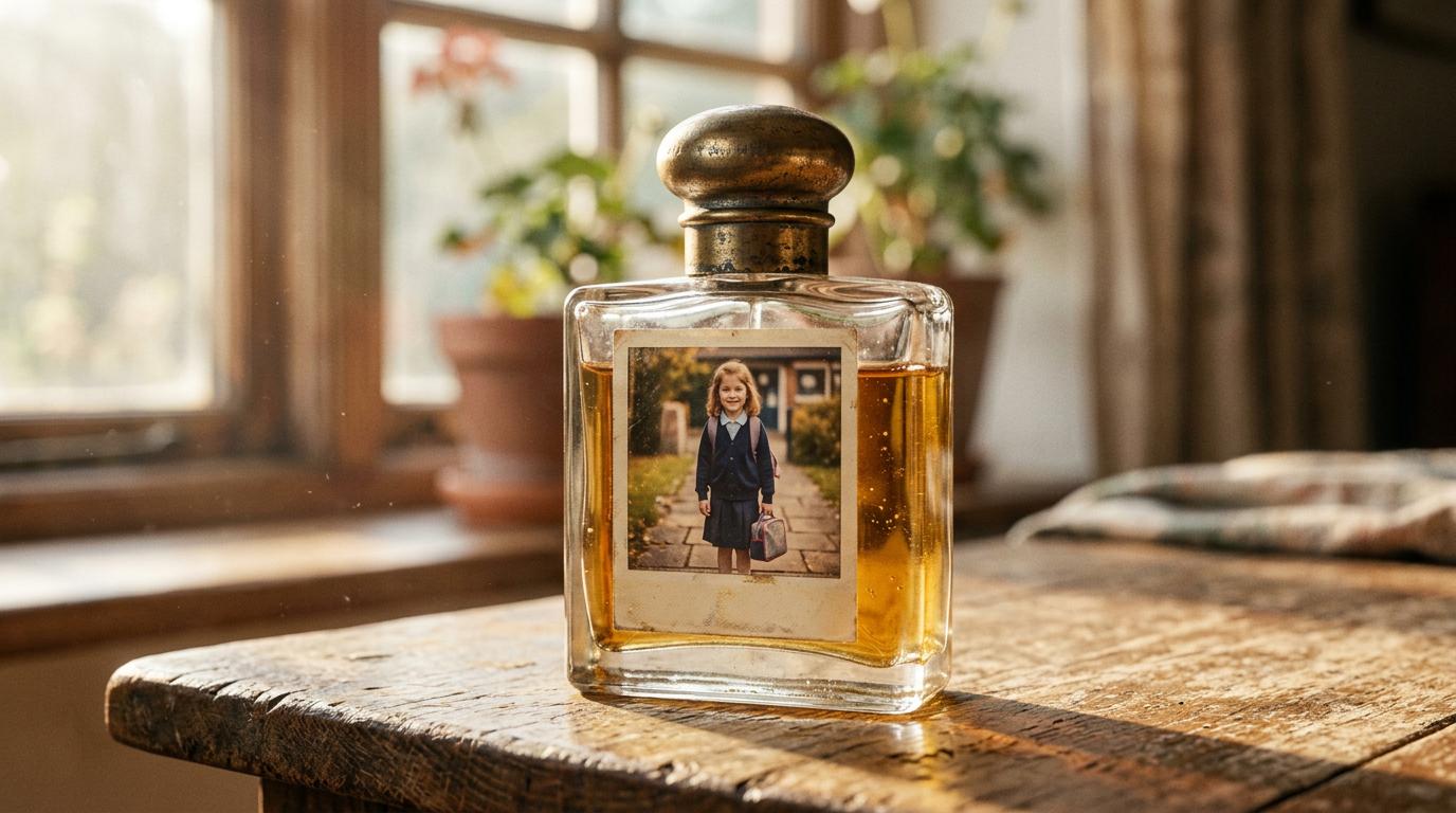 Start frame for Vintage Perfume Bottle with Polaroid Photo — Happy Horse