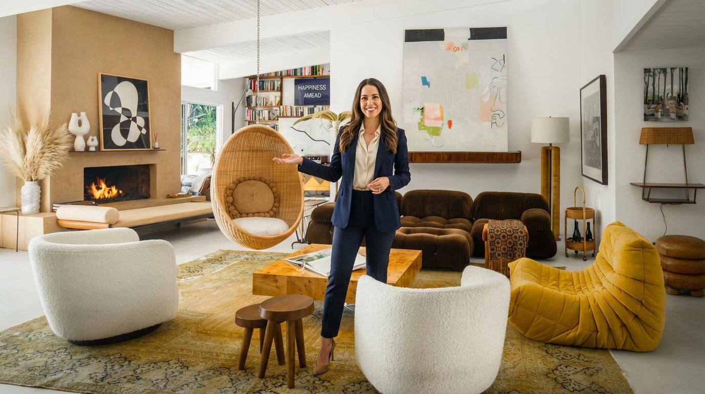 Start frame for Real Estate Agent in Luxury Living Room — Kling 2.1 Master