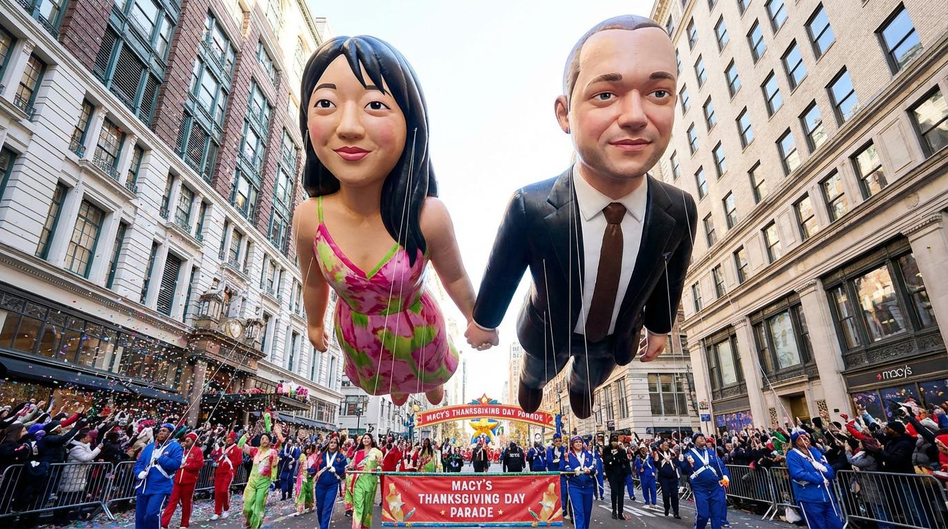 Start frame for Thanksgiving Parade Balloons — MiniMax Hailuo-02 Standard