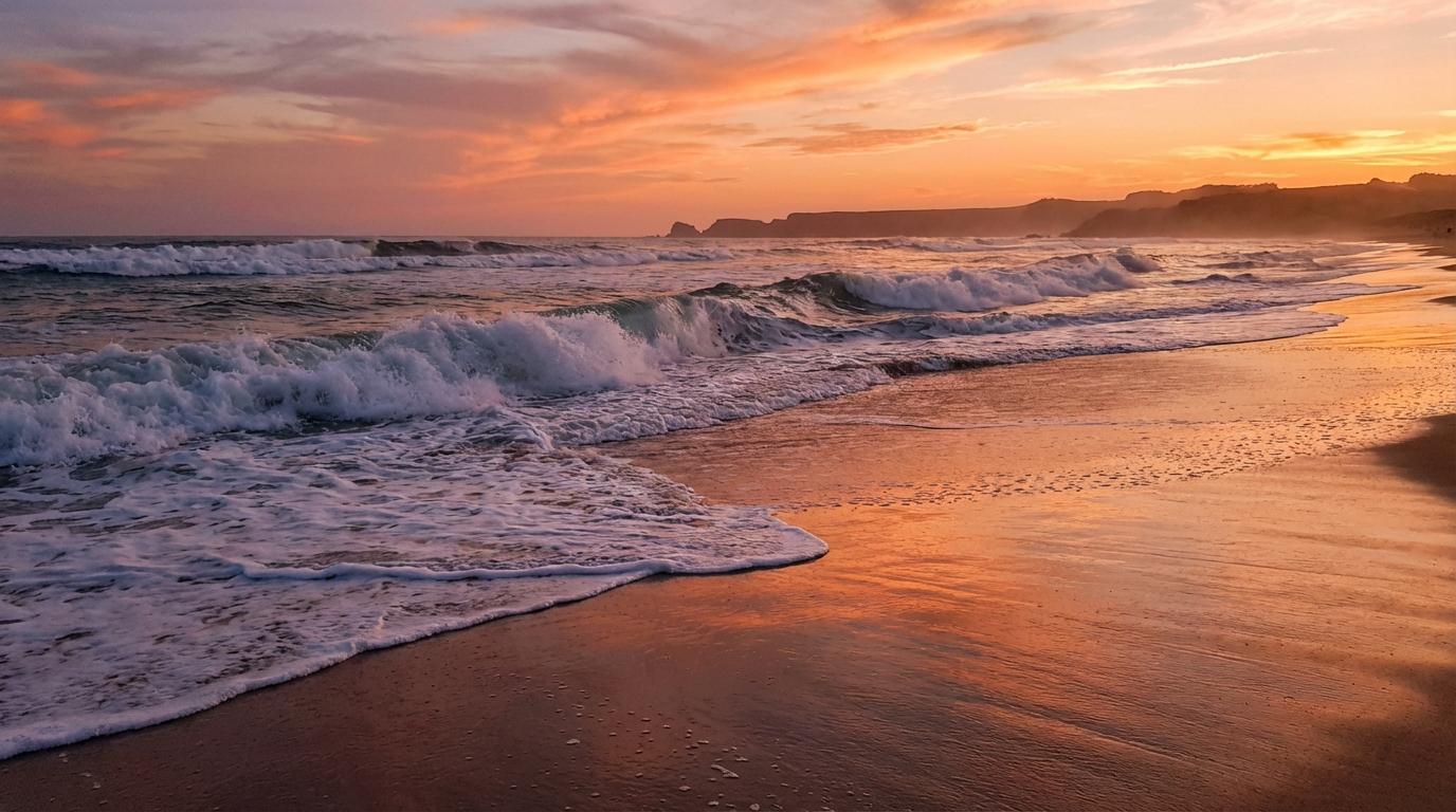 Start frame for Ocean Waves at Sunset — Kling 2.1 Master