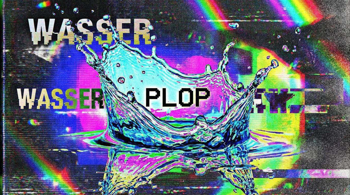 Start frame for Glitchy Water Splash, Generated by Veo 3