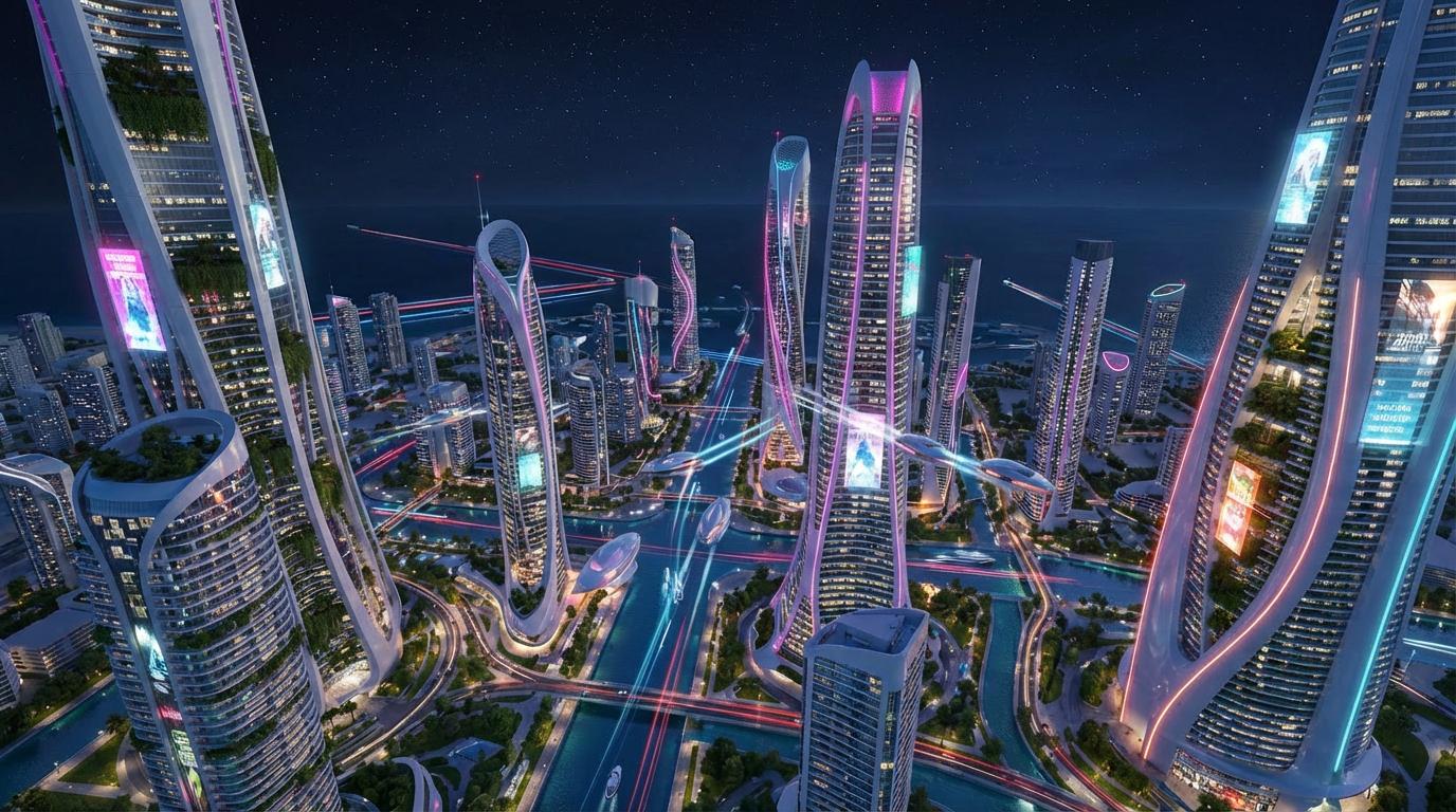 End frame for Futuristic Coastal Metropolis — Kling O3 Pro