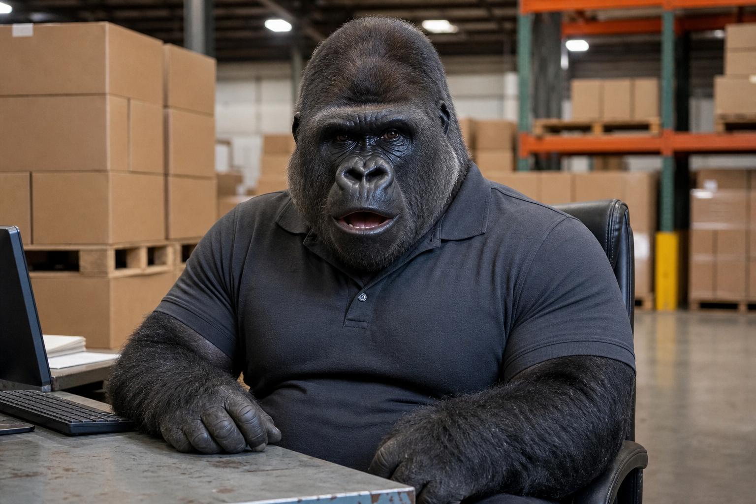 Start frame for Talking Gorilla Logistics Spokesperson — Hedra Avatar