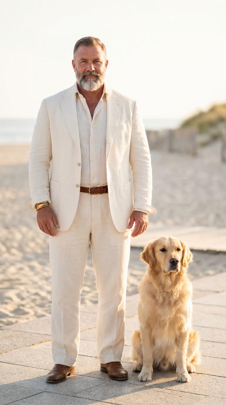 Start frame for Man and Dog on Beach — Kling 2.6 Pro