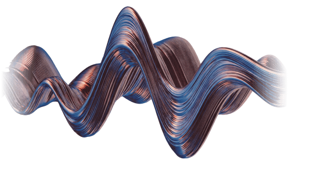 A metallic waveform ribbon