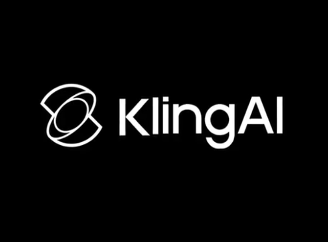 Kling AI logo in white on a black background
