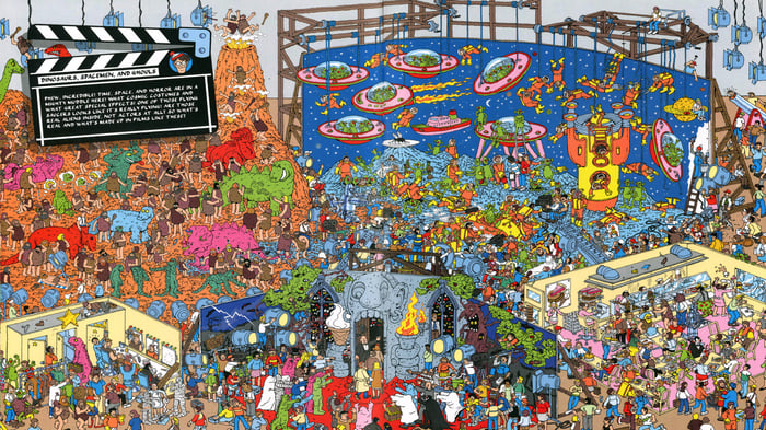 Where's Waldo   Dinosaurs, Spacemen, and Ghouls   reframed