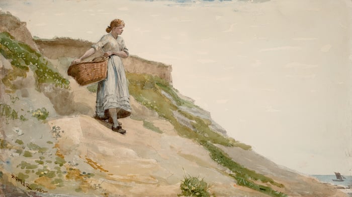 Girl Carrying a Basket