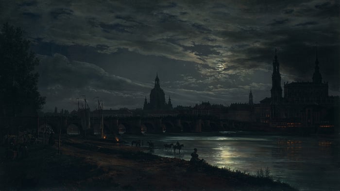 View of Dresden by Moonlight
