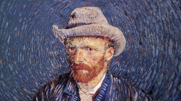 Self-Portrait with Grey Felt Hat (AI)