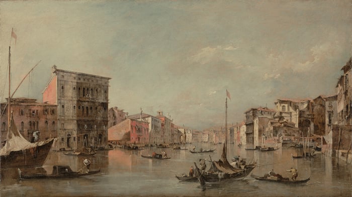 The Grand Canal in Venice with Palazzo Bembo
