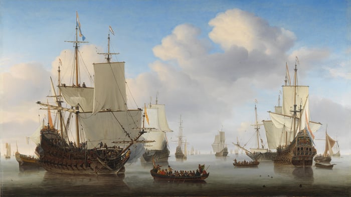Dutch Ships in a Calm Sea