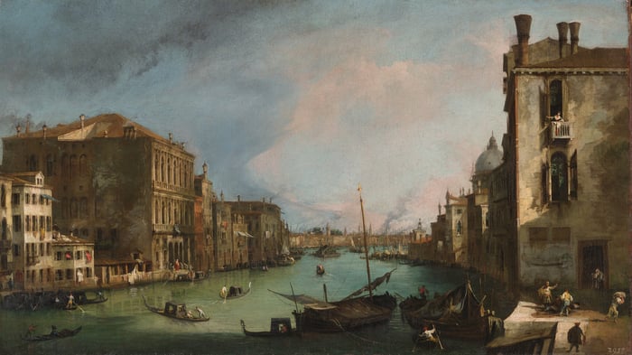 The Grand Canal in Venice with the Rialto Bridge