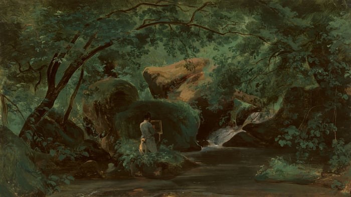 Forest Interior with a Painter, Civita Castellana