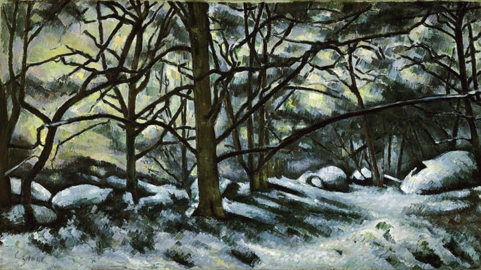 Neige fondante à Fontainebleau