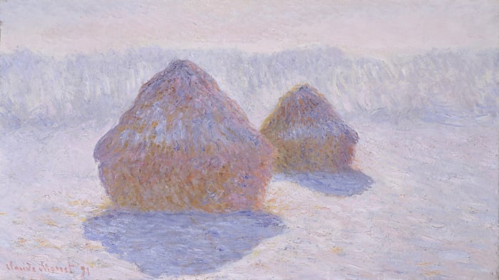 Haystacks (Effect of Snow and Sun)