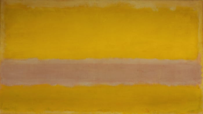 Yellow, Pink, Yellow on Light Pink