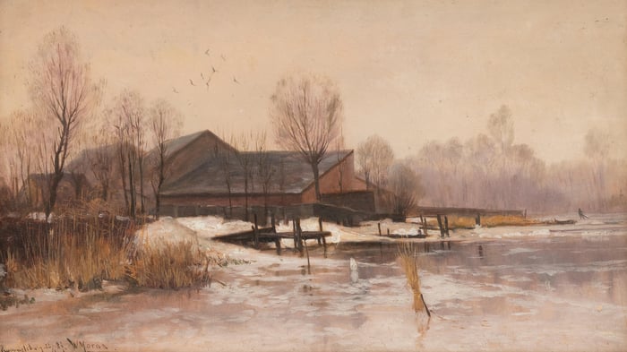 Winter Landscape with Farmstead near Rummelsburg