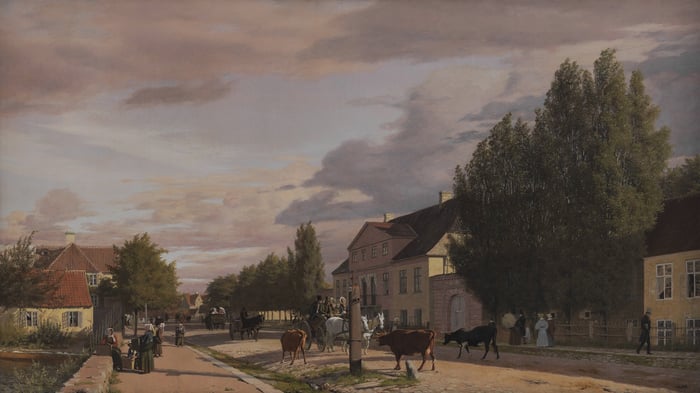 View of a Street in Østerbro outside Copenhagen