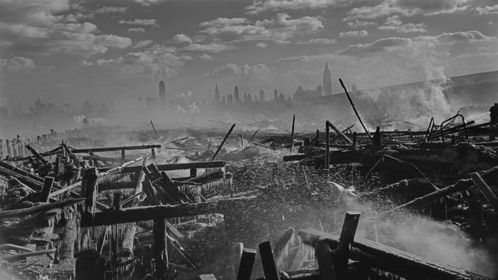 Fire in Hoboken, facing Manhattan