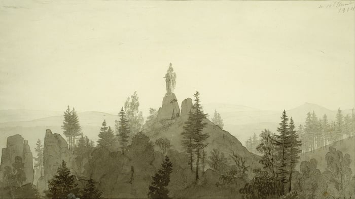 Statue of the Madonna in the Mountains