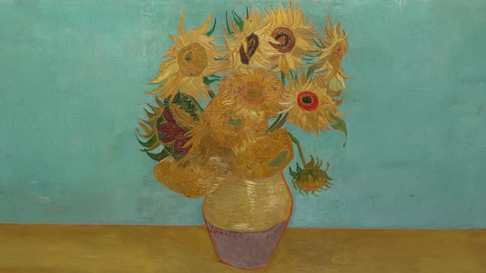 Vase with Twelve Sunflowers (AI)