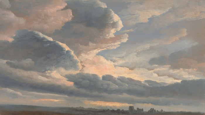 Study of Clouds with a Sunset near Rome