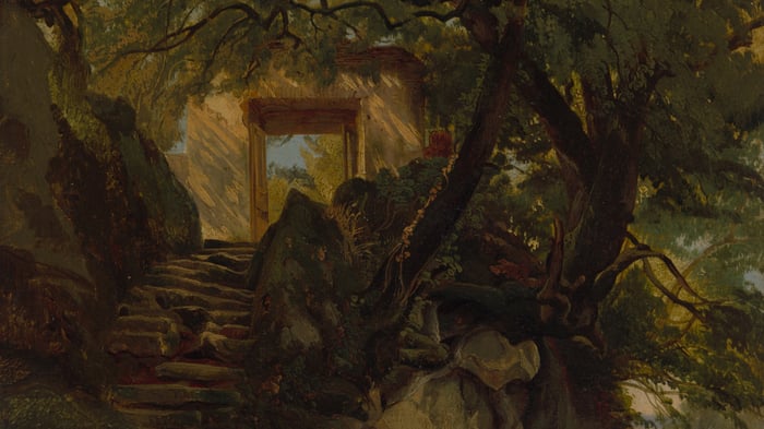 Staircase in the Park of Villa Chigi di Ariccia (section)