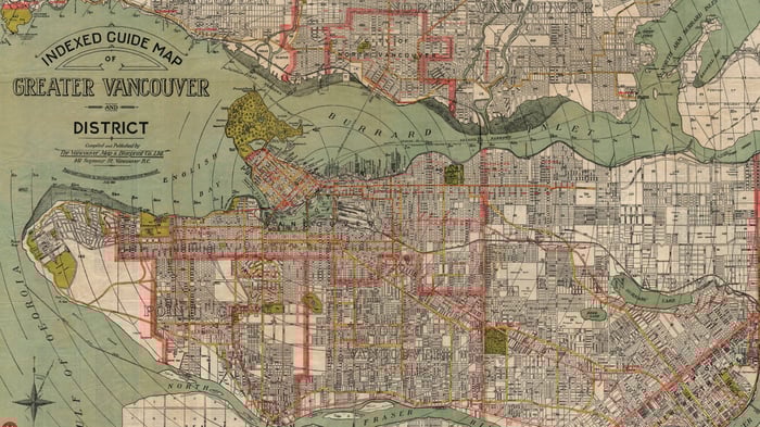 Indexed Guide Map of Greater Vancouver and District, 1924