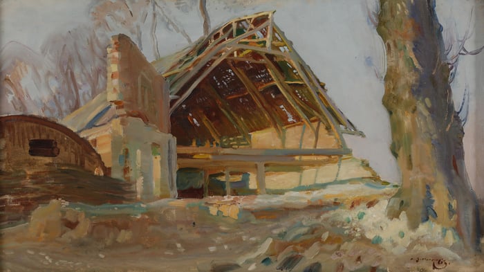 Ruined barn at Ennemain