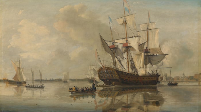 The Navys Frigate Rotterdam on the Maas off Rotterdam