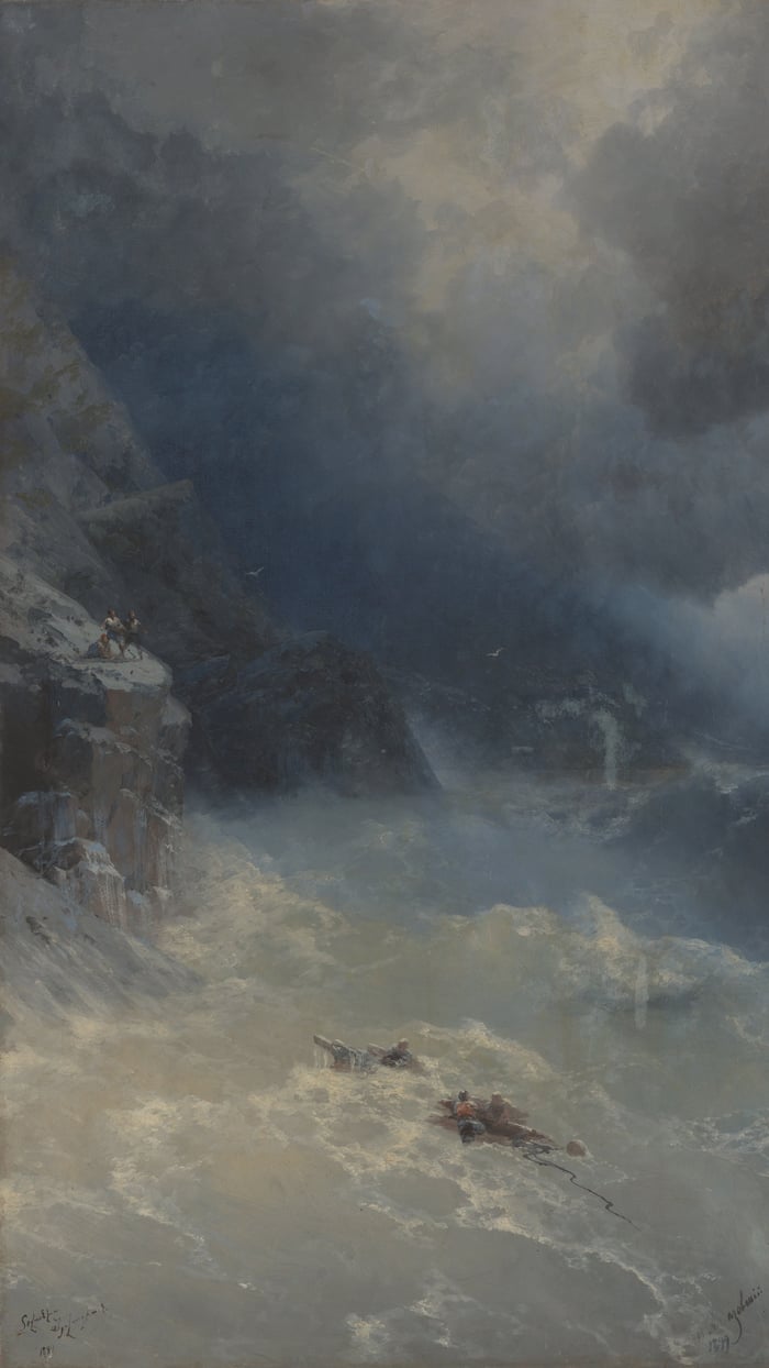 Ivan Aivazovsky   The storm at Cape Aya   reframed
