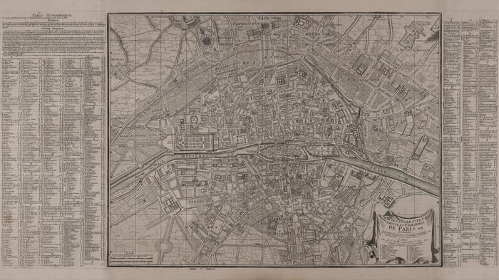 Plan De La Ville, Cité, Université Et Faubourgs De Paris avec ses Environs, 1700