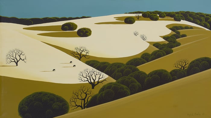 Santa Ynez Hillside with Oaks and Cows