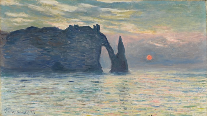 The Cliff Etretat Sunset