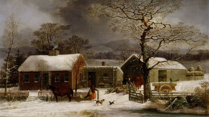 Winter Scene in New Haven, Connecticut