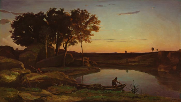 Landscape with Lake and Boatman