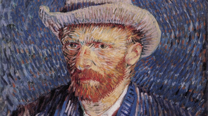 Self-Portrait with Grey Felt Hat (section)