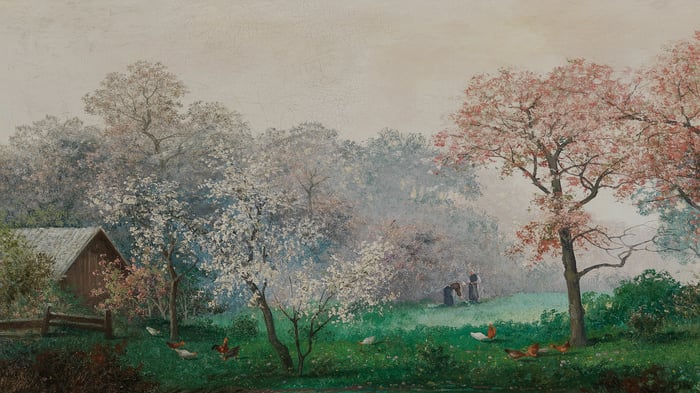 Unter blühenden Bäumen