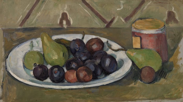 Plate with Fruit and Pot of Preserves
