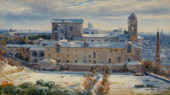 Santa Trinità dei Monti in the Snow