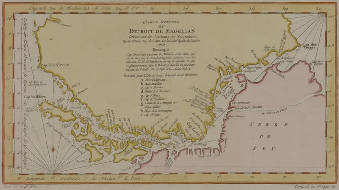 Carte réduite du Détroit de Magellan, 1753