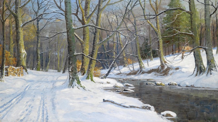 Landscape with Stream in Winter