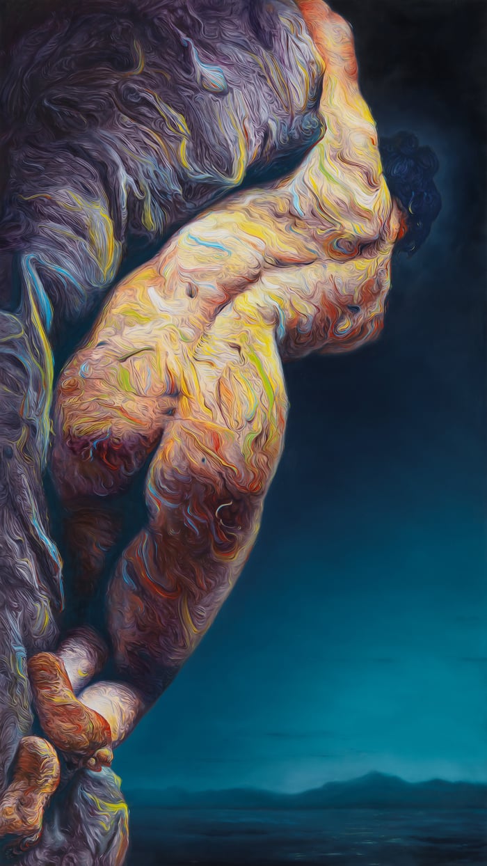 Glenn Brown   The isle of the dead   portrait   reframed