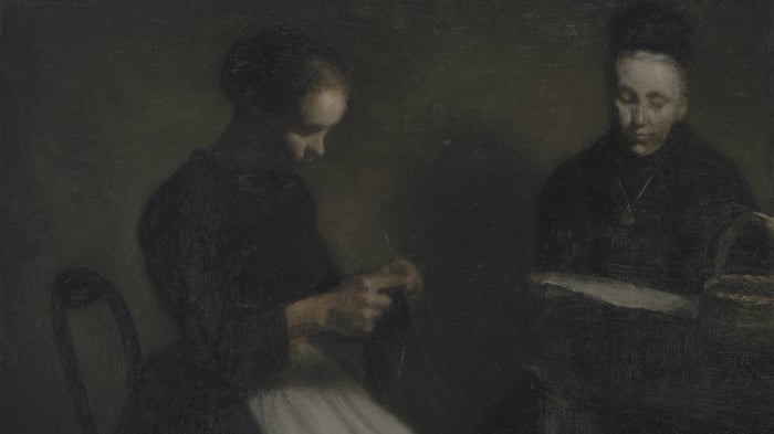 Evening in the Drawing Room. The Artist's Mother and Wife (section)