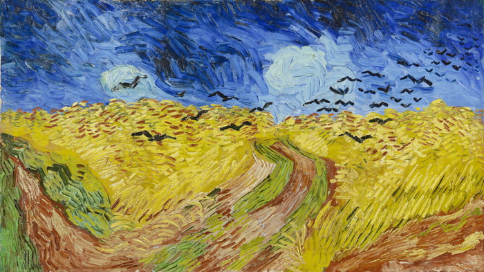 Wheatfield with crows