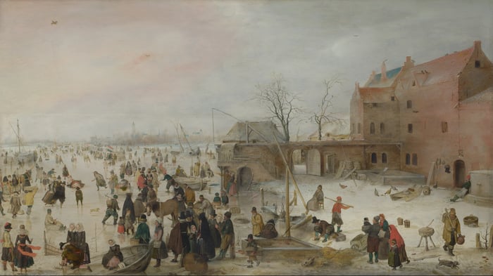 A Scene on the Ice near a Town