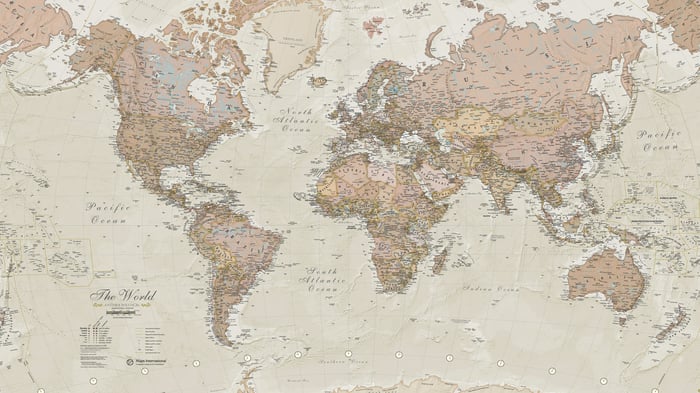 Antique-Style World Map