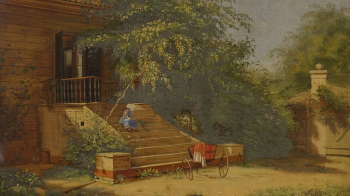 The garden steps at Christen Købke's painting studio at Blegdammen