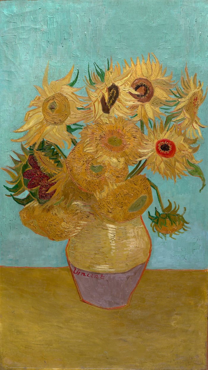 Vincent van Gogh   Sunflowers   reframed